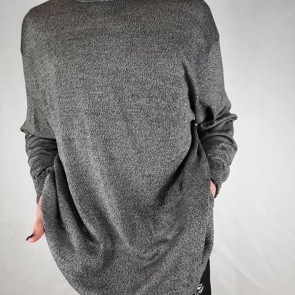 DeSantis Collection silk pullover sweater heather black long sleeve mock neck L - Picture 1 of 11